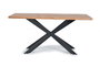 GINER Y COLOMER Table de salle à manger en bois d'acacia naturel et métal noir
